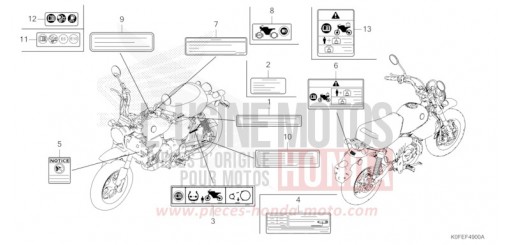 ETIQUETTE DE PRECAUTIONS Z125MAS de 2025